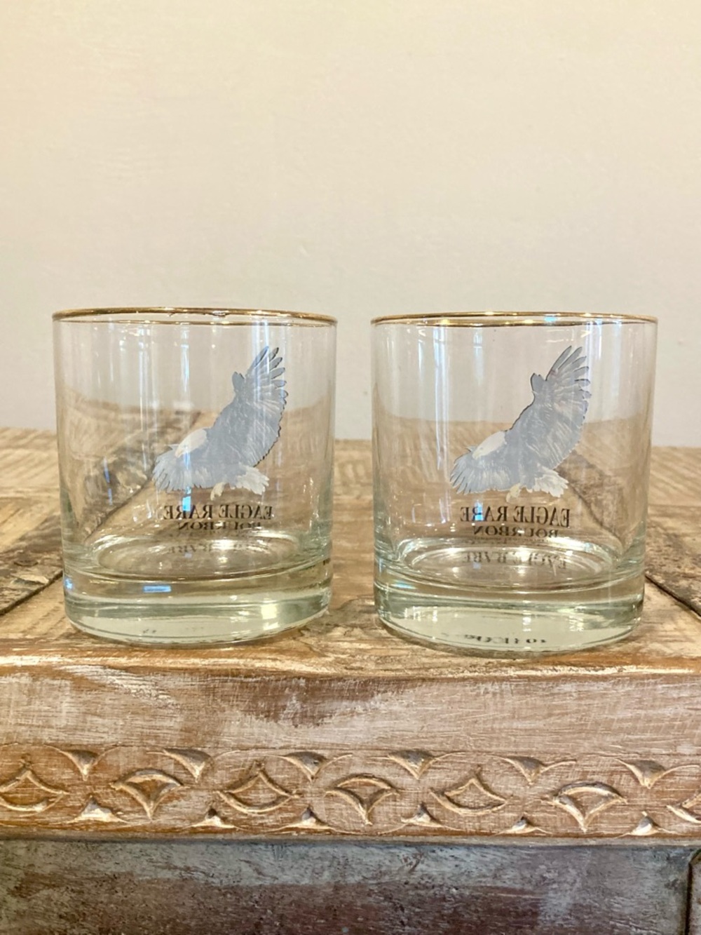 Pair of 1984 Eagle Rare Bourbon Rocks Glasses - 10 Year 101 Proof - Picture 3 of 11